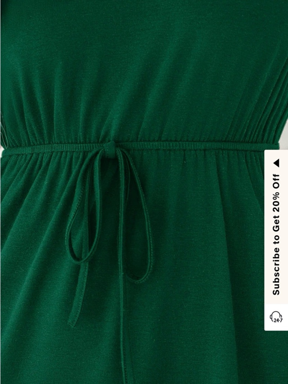 Cupshe Dark Green V-Neck Tie-Waist Midi Dress S NWT - Picture 5 of 6